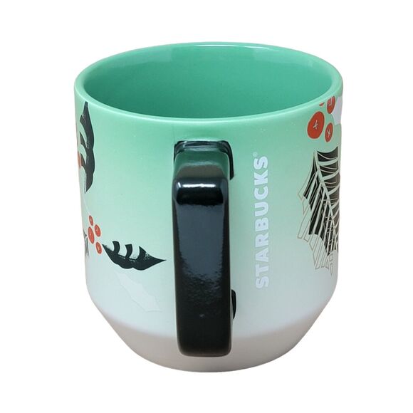 Starbucks 2020 Christmas Coffee Mug Green Holly Berries Mistletoe 14oz New - Picture 5 of 7